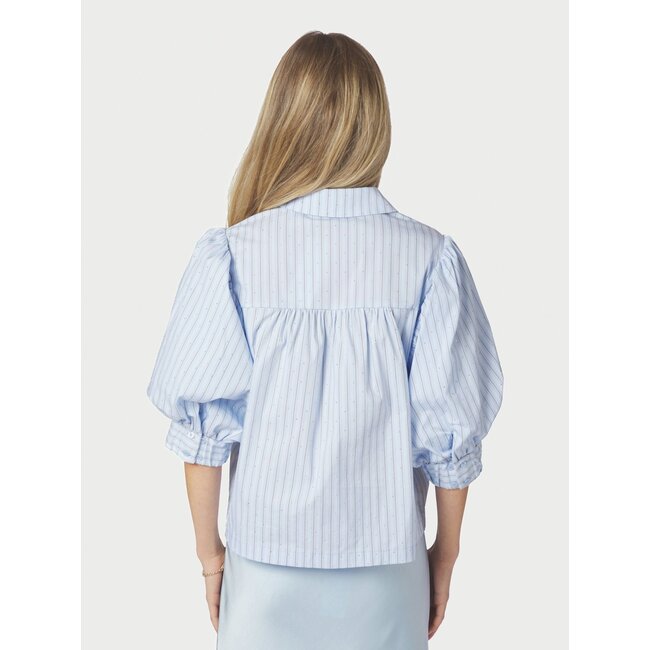 Neo Noir ETTA STRIPE STONE SHIRT LIGHT BLUE