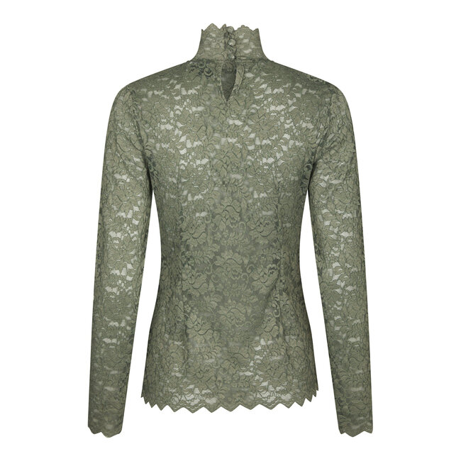 Neo Noir LIZA LACEFLOWER BLOUSE COLD ARMY