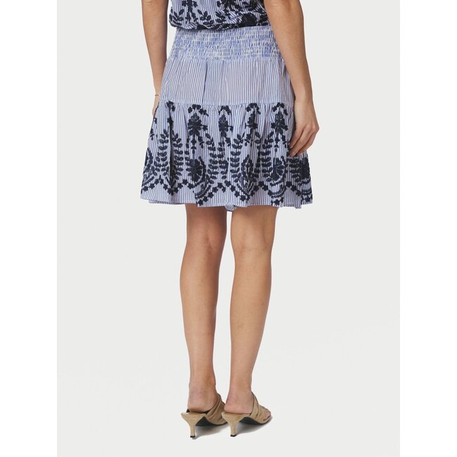 Neo Noir TARROW STRIPE EMB. SKIRT BLUE