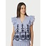 Neo Noir JAYLA STRIPE EMB. TOP BLUE