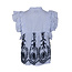 Neo Noir JAYLA STRIPE EMB. TOP BLUE