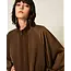 TWINSET ENVERS SATIN BALLOON JACKET DARKNESS BROWN
