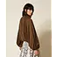 TWINSET ENVERS SATIN BALLOON JACKET DARKNESS BROWN