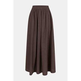 Ame antwerp KILT BROWN LONG SKIRT IN POPLIN