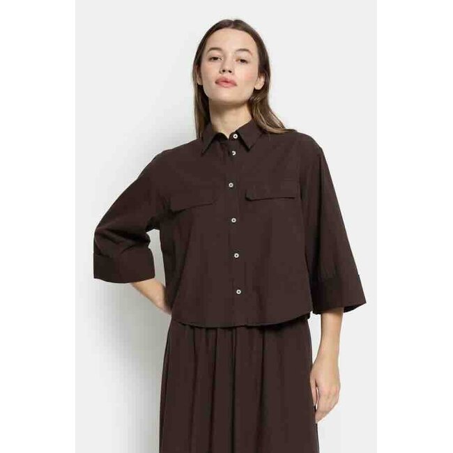 Ame antwerp ODILE BROWN CROPPED POPLIN