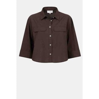 Ame antwerp ODILE BROWN CROPPED POPLIN