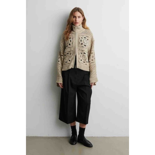 Second Female SELLA CROPPED TROUSERS BLACK
