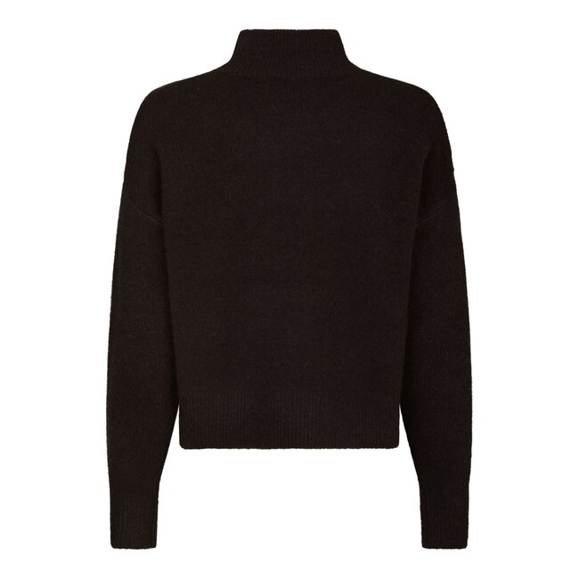Neo Noir PAULINA KNIT BLOUSE DARK BROWN