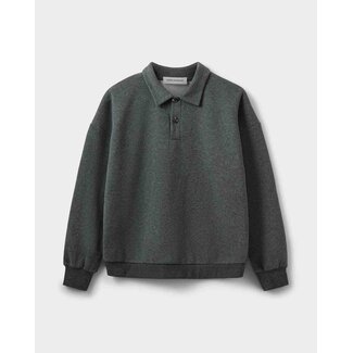 Sofie Schnoor LUME OVERSIZED POLO SWEATSHIRT DARK GREY MEL