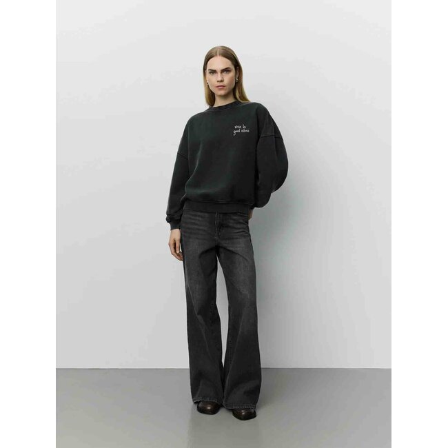 Sofie Schnoor PAROS OVERSIZED PRINTED SWEATSHIRT WASHED BLACK
