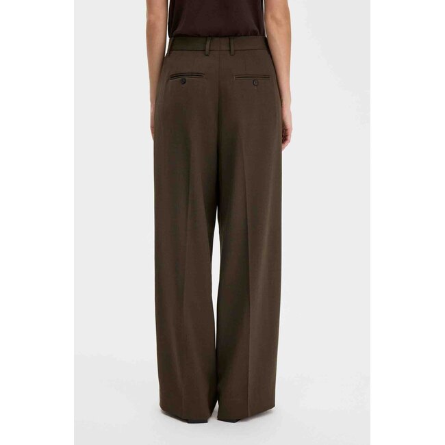 FILIPPA K DARCEY WOOL TROUSERS WALNUT BROWN