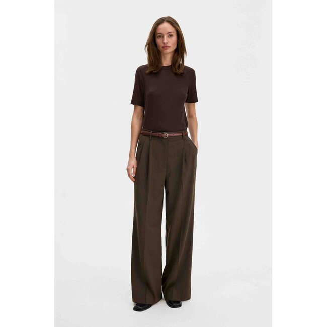 FILIPPA K DARCEY WOOL TROUSERS WALNUT BROWN