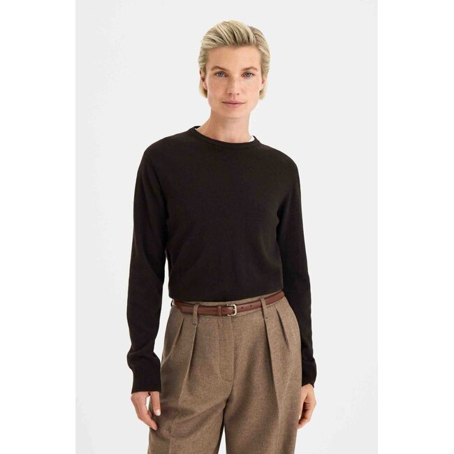 FILIPPA K SOFT WOOL CREWNECK SWEATER DARK CHOC.