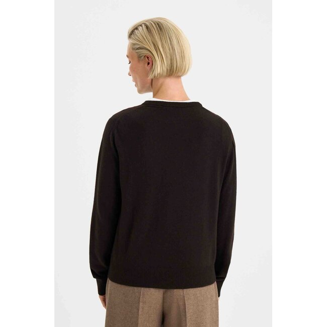 FILIPPA K SOFT WOOL CREWNECK SWEATER DARK CHOC.