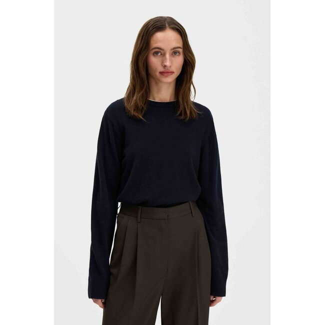 FILIPPA K SOFT WOOL CREWNECK SWEATER NAVY