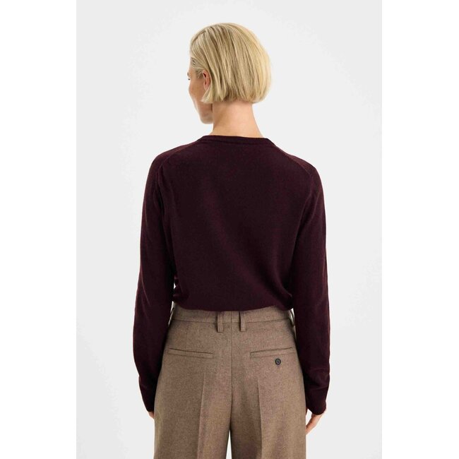 FILIPPA K SOFT WOOL CREWNECK SWEATER DARK BURG.
