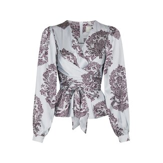 Neo Noir RISTA DECO DROP BLOUSE LIGHT BLUE
