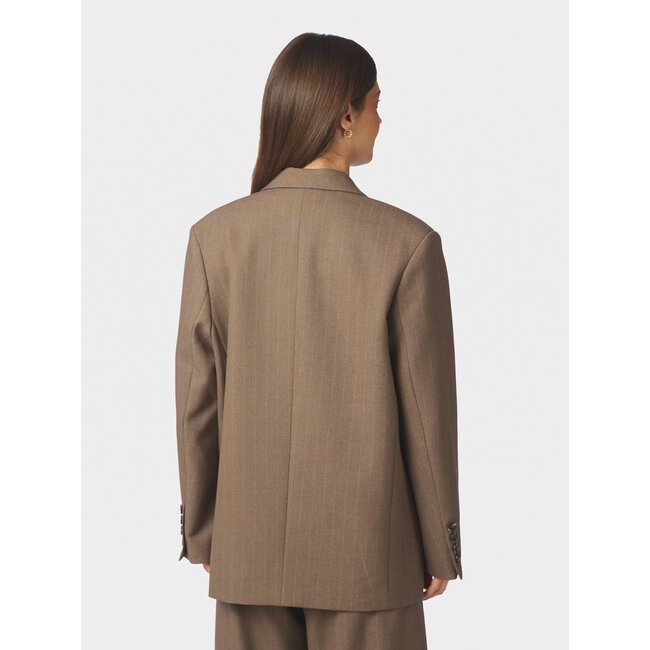 Neo Noir GABY PINSTRIPE BLAZER TAUPE