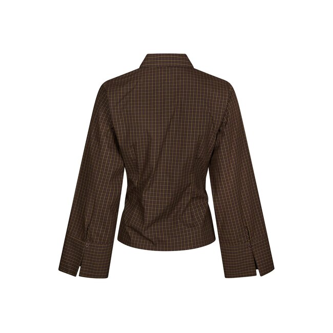 Neo Noir FENLI SMALL CHECK SHIRT AUBERGINE