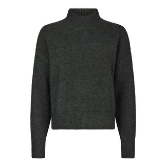 Neo Noir PAULINA KNIT BLOUSE ANTRACITE
