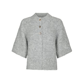 Neo Noir BENUTA FLUFFY KNIT CARDIGAN GREY MEL