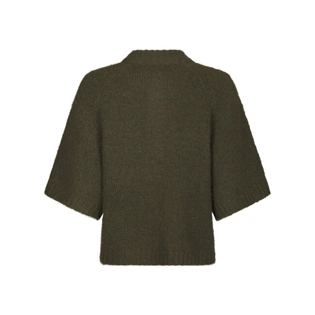 Neo Noir BENUTA FLUFFY KNIT CARDIGAN ARMY
