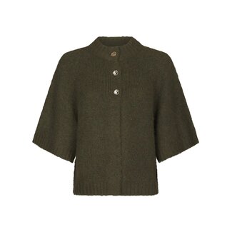 Neo Noir BENUTA FLUFFY KNIT CARDIGAN ARMY