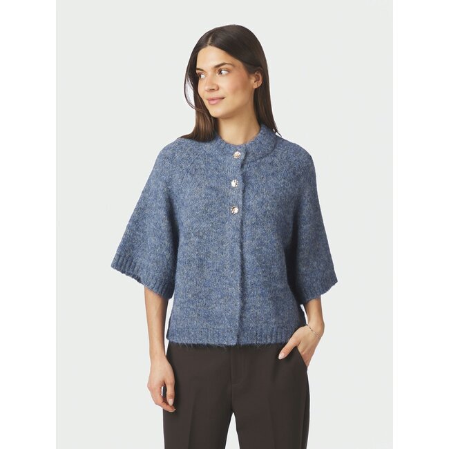 Neo Noir BENUTA FLUFFY KNIT CARDIGAN SMOKE BLUE
