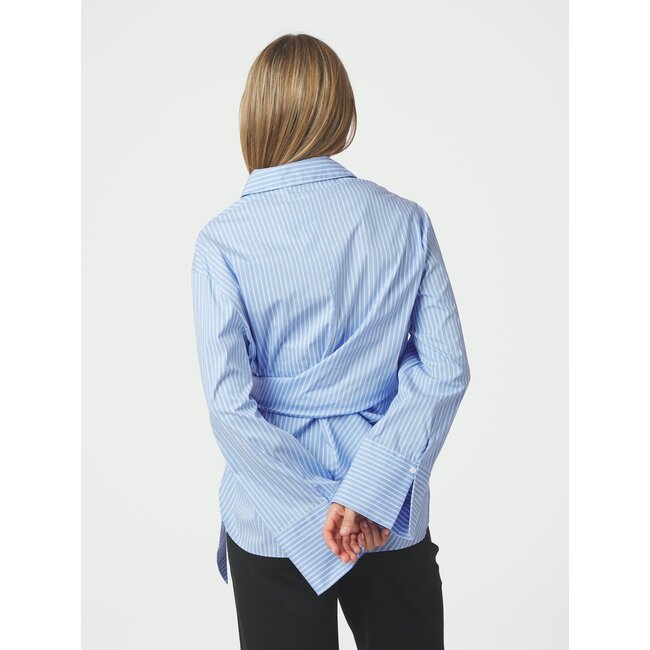Neo Noir HELISA STRIPE SHIRT LIGHT BLUE