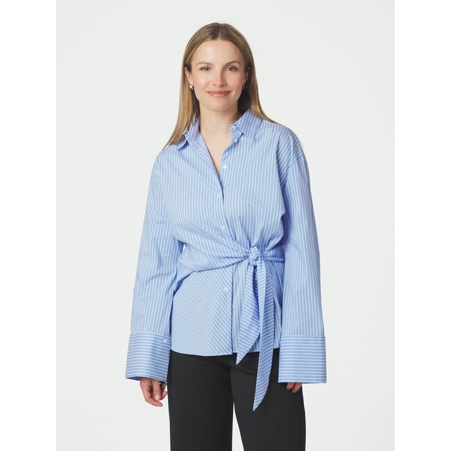 Neo Noir HELISA STRIPE SHIRT LIGHT BLUE
