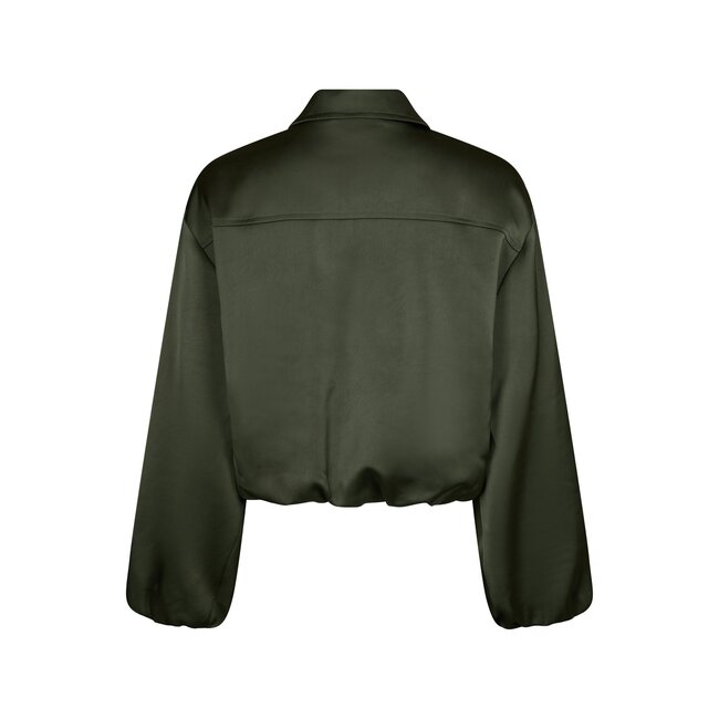Neo Noir DENIELLE HEAVY SATEEN JACKET DEEP GREEN