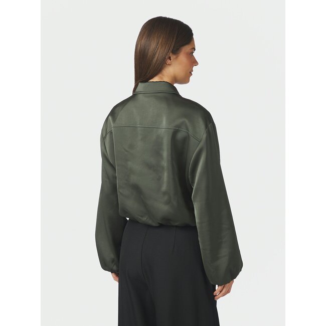 Neo Noir DENIELLE HEAVY SATEEN JACKET DEEP GREEN