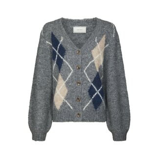 Neo Noir BELENEY SMALL CHECK FLUFF CARD. DARK GREY
