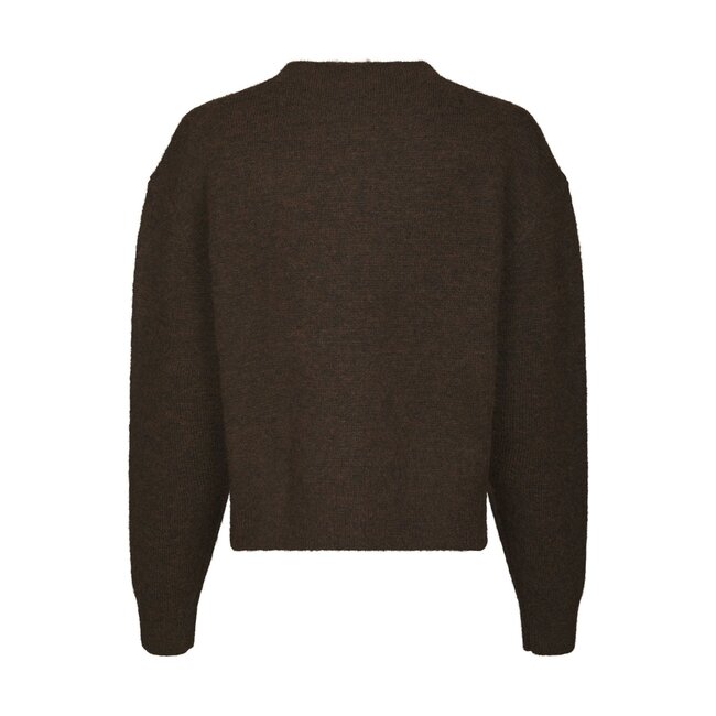 Neo Noir DIONE FLUFFY KNIT CARDIGAN BROWN MEL.