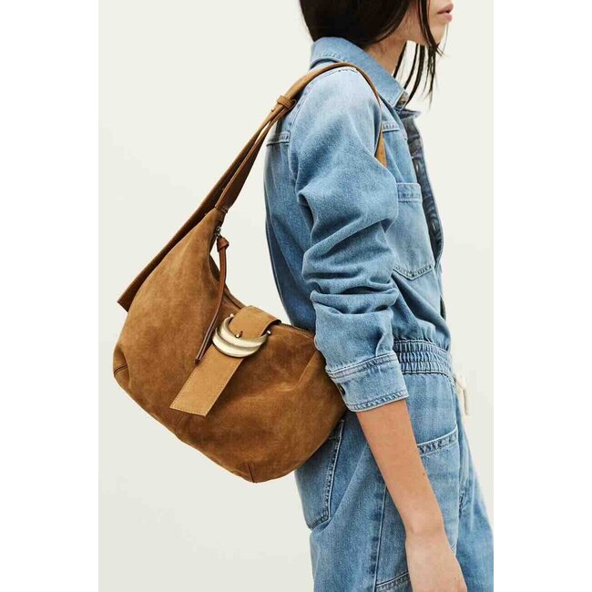 Ba&sh SAC SUEDE YOUYOU HOBO COGNAC
