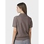 Neo Noir GIA CHECK KNIT BLOUSE DARK TAUPE