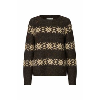 Lollys Laundry LATTIE KNIT LS DARK MOKKA