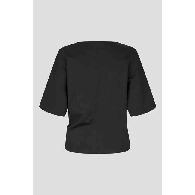 Second Female ARKAI DRAPE TEE BLACK