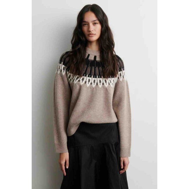 Second Female ARIO KNIT O-NECK BEIGE MEL.