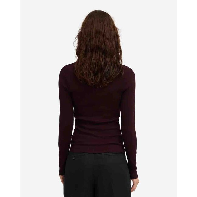 Colorful Standard WOMEN ORGANIC RIB LS T-SHIRT OXBLOOD RED