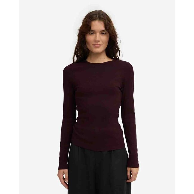 Colorful Standard WOMEN ORGANIC RIB LS T-SHIRT OXBLOOD RED