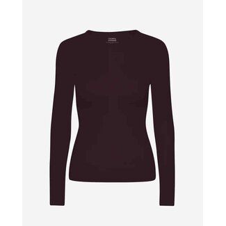 Colorful Standard WOMEN ORGANIC RIB LS T-SHIRT OXBLOOD RED