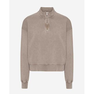 Colorful Standard WOMEN ORGANIC QUARTER ZIP FADED KHAKI