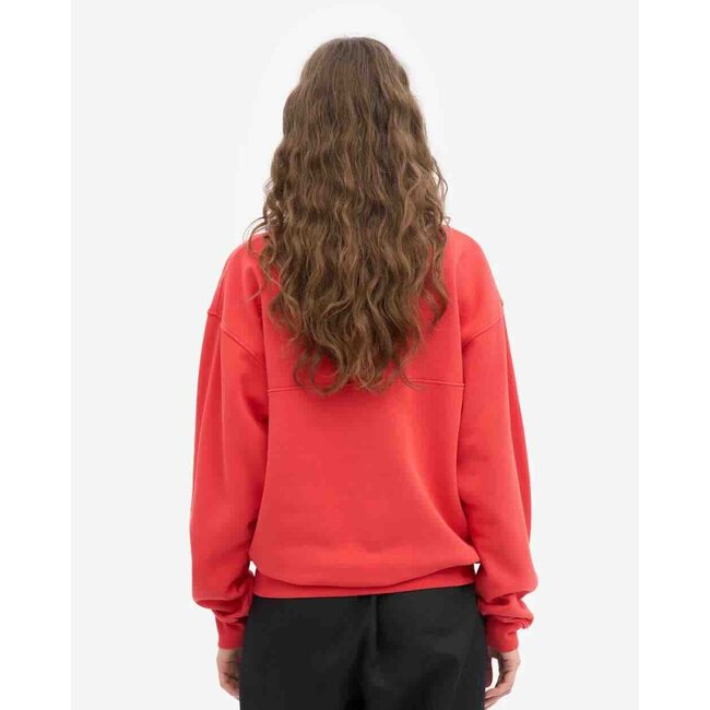 Colorful Standard WOMEN ORGANIC QUARTER ZIP RED TANGERINE