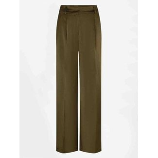 Dante 6 JULES BOLD SATIN PANTS OLIJFGROEN