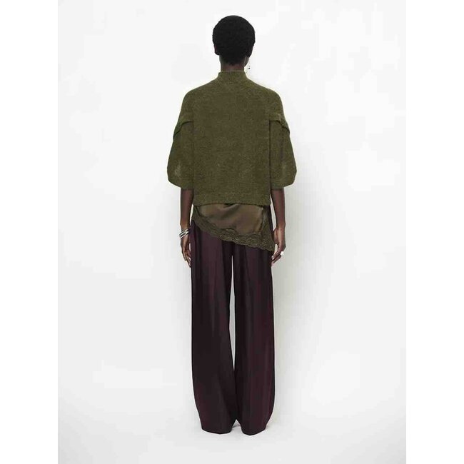 Dante 6 MAHANI CAPE SWEATER OLIJFGROEN