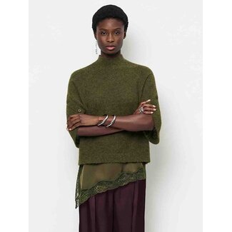 Dante 6 MAHANI CAPE SWEATER OLIJFGROEN