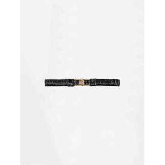 Dante 6 CRACKLE FAUX LEATHER BELT ZWART