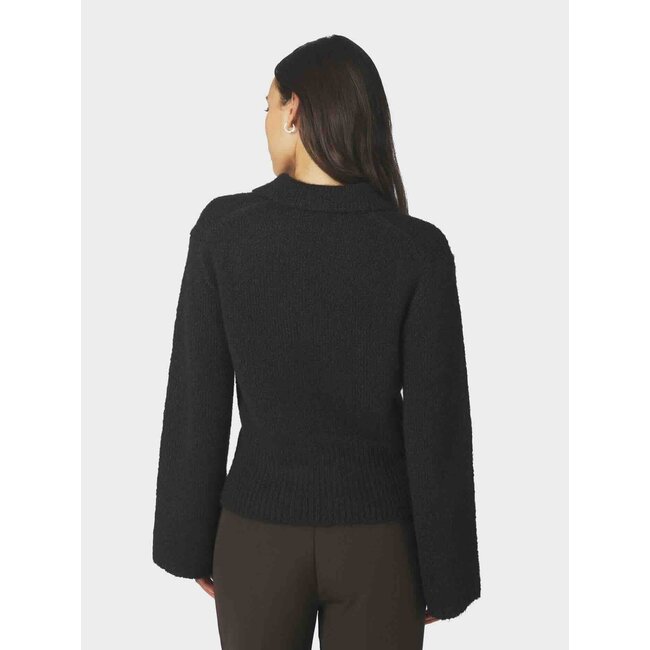 Neo Noir RAMERA FLUFFY KNIT CARDIGAN DARK BROWN