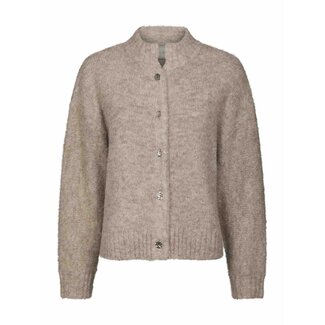 Neo Noir TAURA FLUFFY KNIT CARDIGAN BEIGE MEL.